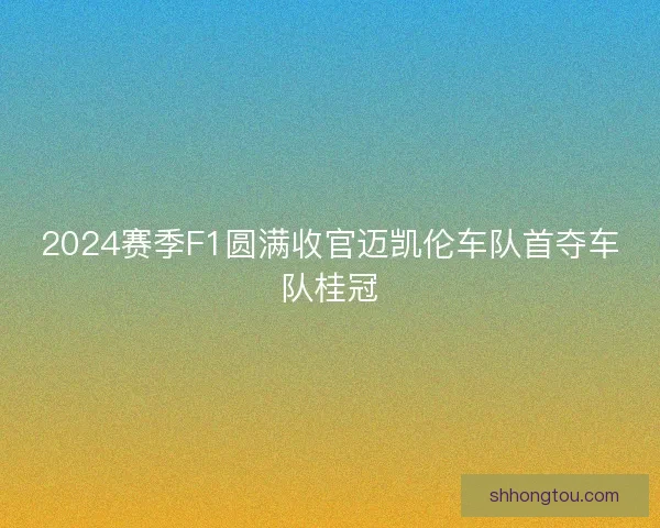2024赛季F1圆满收官迈凯伦车队首夺车队桂冠